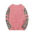 thumbnail image 1 of Ugoldhm Girls Tees Leopard Print Long Sleeve Round Neck Tops Drop Shoulder Fall Fashion Shirts, 1 of 7