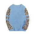 thumbnail image 1 of Ugoldhm Girls Tees Leopard Print Long Sleeve Round Neck Tops Drop Shoulder Fall Fashion Shirts, 1 of 7