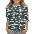 thumbnail image 1 of Ugoldhm Girls Tops Crewneck Camouflage Graphic Casual Shirts Summer Fall Cotton Tees 3-12 Years, 1 of 6