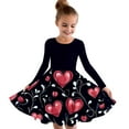 thumbnail image 1 of Ugoldhm Girls Valentines Lace Party Dress 4-14Y Fall Long Sleeve Crew Neck Fashion Outfit for Kids, 1 of 4