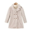 thumbnail image 1 of Ugoldhm Girls Winter Coat Fleece Double-Breasted Jacket Mid-Length Thermal Outerwear 7-13 Years, 1 of 8