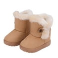 thumbnail image 1 of Ugoldhm Girls Winter Snow Boots, Thick Non-Slip Fuzzy Fleece Warm Outdoor Shoes for Toddler Kid, 1 of 5