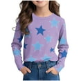 thumbnail image 1 of Ugoldhm Girls and Boys Tops Star Graphic Long Sleeve Gradient Tees Fall Trendy Fashion Shirts, 1 of 8