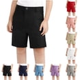thumbnail image 1 of Ugoldhm Kids & Youth Flat Front Chino Shorts – Lightweight Summer Casual Uniform Shorts (3-18 Years), 1 of 7
