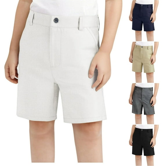 Ugoldhm Girls and Toddlers' School Uniform Shorts Summer Casual Solid Color Everyday Shorts Girls' Wear Size 3-16