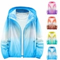 thumbnail image 1 of Ugoldhm Kids Active Zip Up Hoodie Long Sleeve Girls Ultralight Summer Jacket Cooling Sun Protection Thin Tops Size 9-15, 1 of 2