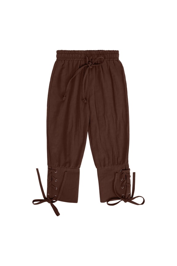 Kids Ankle Banded Pants, Medieval Viking Pirate Pants, Renaissance Costume Trousers