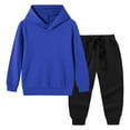 thumbnail image 1 of Ugoldhm Kids Hoodie and Jogger Set Pullover Loose Sweatshirt Drawstring Sweatpant 2 Piece Set 12M-11Y, 1 of 8
