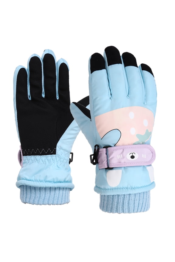 Kids Ski Snow Gloves - Waterproof Windproof Warm Gloves for Winter Outdoor Snowboard (5-8 Years)