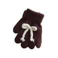 thumbnail image 1 of Ugoldhm Kids' Warm Winter Knit Gloves, Stretchy & Bowtie Gloves for Boys and Girls (3-11 Years), 1 of 3
