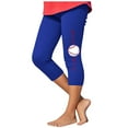 thumbnail image 1 of Ugoldhm Little Girls Athletic Leggings Baseball Print Summer Casual Kids Workout Running Yoga Capris Pants Size 2-13, 1 of 4