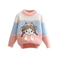 thumbnail image 1 of Ugoldhm Little Girls Cute Sweaters Cartoon Graphic Fuzzy Warm Tops Fall Winter Clothes Sizes 3T-8Y, 1 of 8