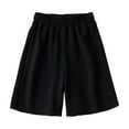 thumbnail image 1 of Ugoldhm Little Girls Shorts Unisex Cotton Summer Sport Casual Solid Color Elastic Waist Bermuda Shorts Size 3-14, 1 of 3