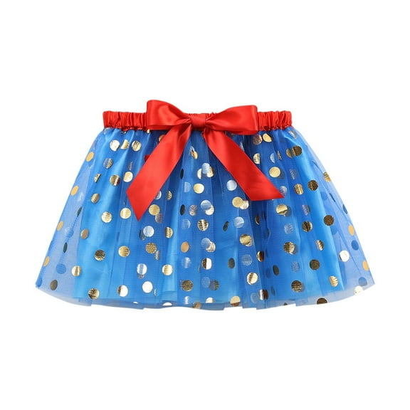 Ugoldhm Little Girls Skirt Layered Summer Mesh Elastic Waist Dance Skirts Size 3-8 Years