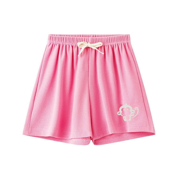 Ugoldhm Little Girls Soft Comfy Shorts with Drawstring Summer Casual Beach Sports Pants Size 5-10
