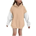 thumbnail image 1 of Ugoldhm Oversized Hoodies for Girls Pullover Color Block Sweatshirt Fall Fashion Outerwear 3-14 Years, 1 of 5