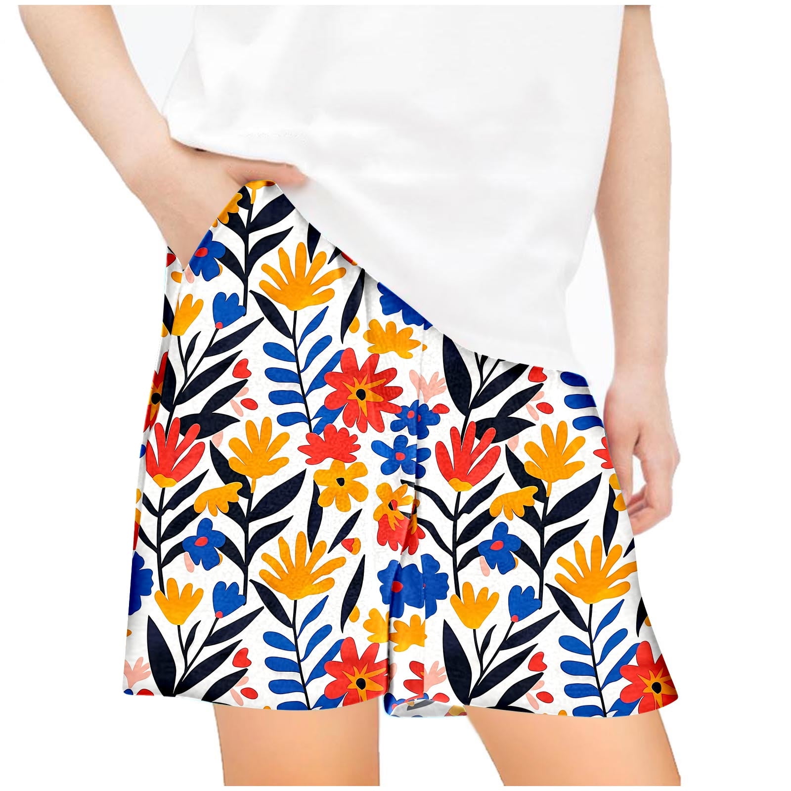 Ugoldhm Shorts For Girls Outdoor Activity Print Summer Pocket Shorts ugoldhm-shorts-for-girls-outdoor-activity-print-summer-pocket-shorts