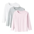 thumbnail image 1 of Ugoldhm T Shirts for Boys Girls Crewneck Solid Color Soft Modal Shirts Fall Winter Warm Kids Undershirts, 1 of 8