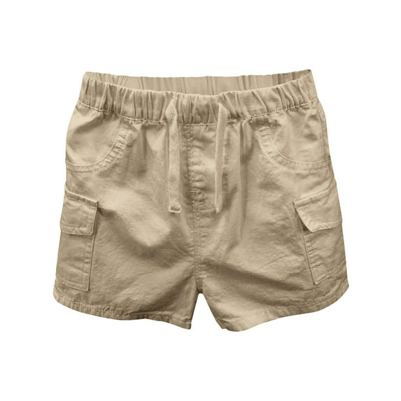 Ugoldhm Toddler Boys' Elastic Waist Drawstring Cargo Shorts - Casual Summer Bottoms, 1-7 Years