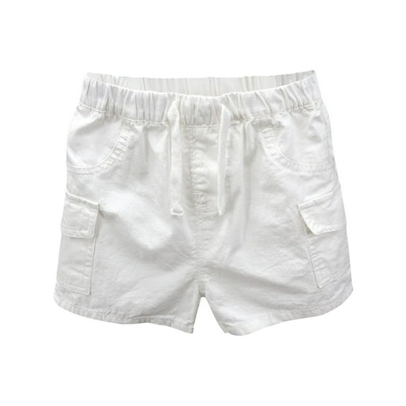 Ugoldhm Toddler Boys' Elastic Waist Drawstring Cargo Shorts - Casual Summer Bottoms, 1-7 Years