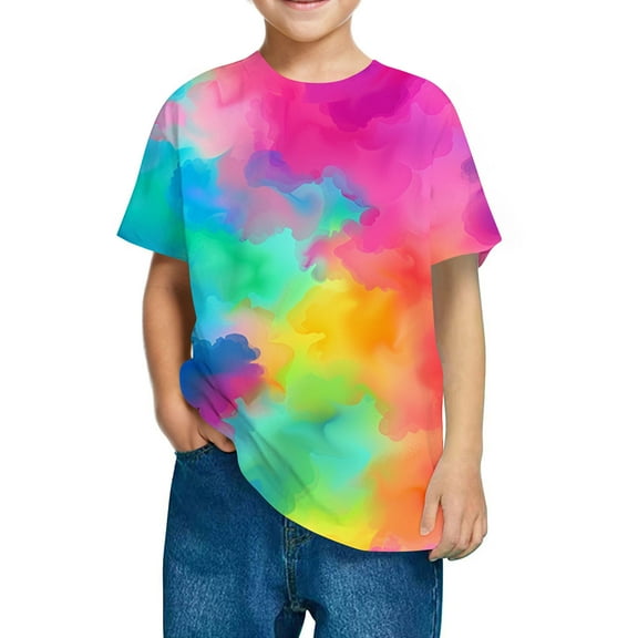 Ugoldhm Toddler Boys' Short Sleeve Tees Relaxed Fit Cotton Crew Neck Summer Top Clothes T-Shirts Size 3-10