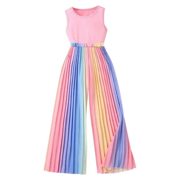 Ugoldhm Toddler Girl Clothes Outfits Crew Neck Tank Top and Pant Set 2 Piece Clothing Sets 8-13 Years