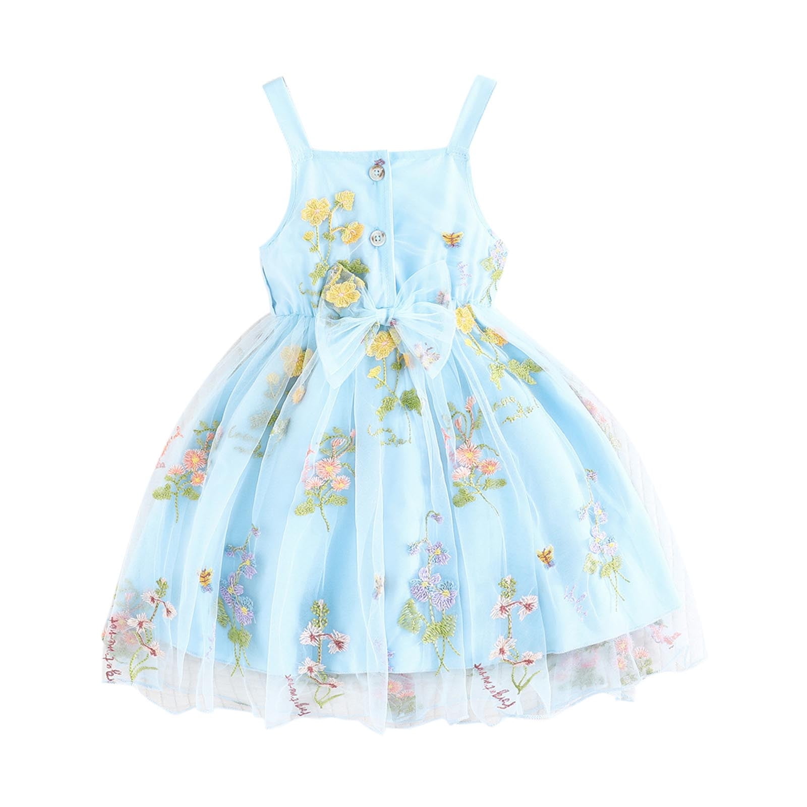 sachin and babi light blue dress Navy Blue Floral Embroidered Cord Pinafore Dress & Blouse Set main image 1