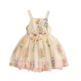 thumbnail image 1 of Ugoldhm Toddler Girls Princess Dresses Fairy Sleeveless Bow Floral Embroidery Tulle Dress 9-24Months 1-4T, 1 of 8