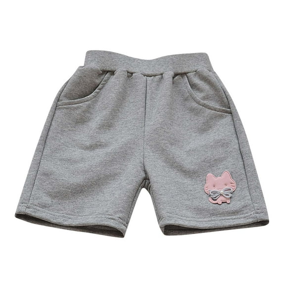 Ugoldhm Toddler Girls Shorts Summer Sport Elastic Waist Cotton Casual Bermuda Shorts 2-12 Years