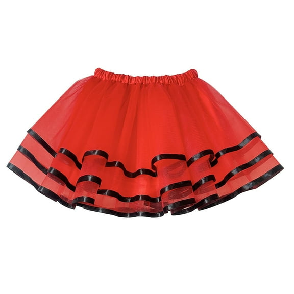 Ugoldhm Toddler Girls Skirt Layered Elastic Waist Summer Solid Color Mesh Dance Skirts Size 3-8 Years
