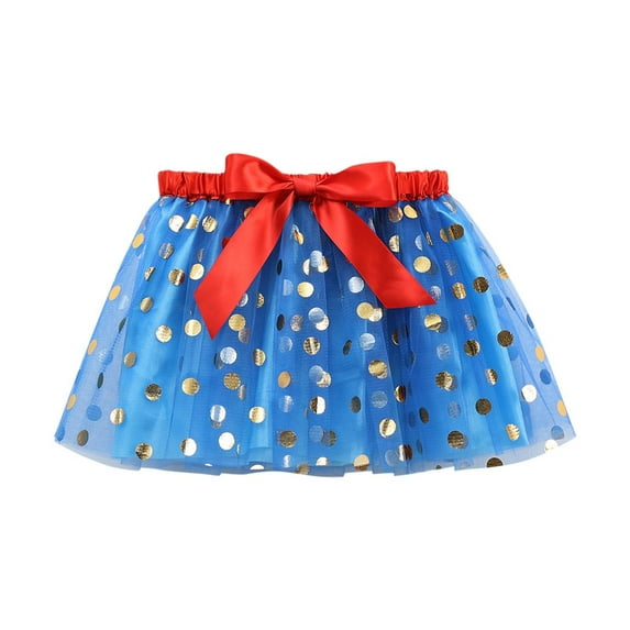 Ugoldhm Toddler Girls Skirt Summer Mesh Layered Elastic Waist Dance Skirts Size 3-8 Years