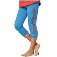 thumbnail image 1 of Ugoldhm Toddler Girls Workout Running Yoga Capris Pants Summer Baseball Print Casual Kids Athletic Leggings Size 2-13, 1 of 4