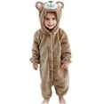 thumbnail image 1 of Ugoldhm Toddlers Bear Costume Cosplay Rompers Flannel Fuzzy Fall Winter Hooded Jumpsuits Sizes 3M-6Y, 1 of 8