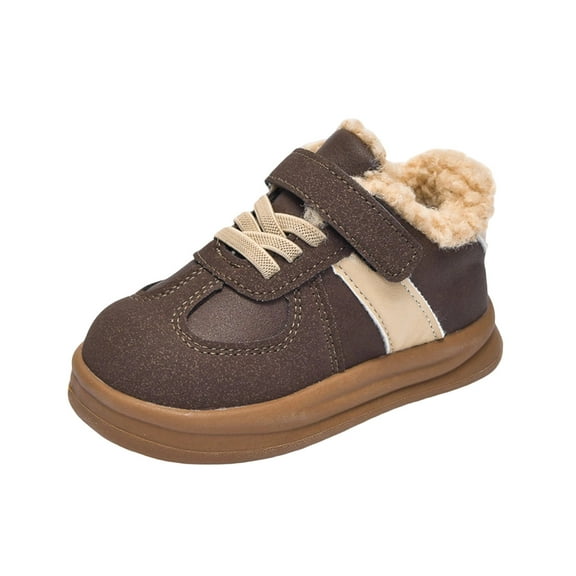 Ugoldhm Toddlers Casual Sneakers - Boys Girls Fleece Lined Winter Warm Skateboard Walking Shoes