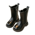 thumbnail image 1 of Ugoldhm Toddlers Mid Calf Boots Girls Slip On Booties Side Zipper Up Cold Weather Shoes Footwear, 1 of 8