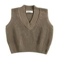 thumbnail image 1 of Ugoldhm Toddlers Sweater Vests V Neck Ribbed Knit Tank Top Fall Winter Thermal Undershirts 12M-7Y, 1 of 5