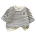 thumbnail image 1 of Ugoldhm Toddlers Sweatshirts Long Sleeve Striped Crewneck Tops Fall Shirt Winter Undershirt, 1 of 3