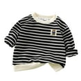 thumbnail image 1 of Ugoldhm Toddlers Sweatshirts Long Sleeve Striped Crewneck Tops Fall Shirt Winter Undershirt, 1 of 3