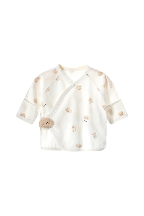 Toddlers Tops Open Front Cute Print Infant Sewn Undershirts