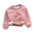 thumbnail image 1 of Ugoldhm Toddlers and Girls Shirts Fleece Lined Pullover Sweatshirts Thermal Fall Winter Tops, 1 of 5