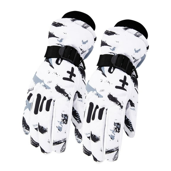 Ugoldhm Waterproof Ski Gloves for Boys & Girls, Thermal Winter Gloves for Skiing & Snowboarding, Sizes 5-15 Years