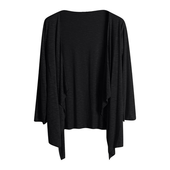 Ugoldhm Women Long Sleeves Shrugs Open Front Lightweight Cardigan Irregular Shawl Loose Casual Summer Clothes