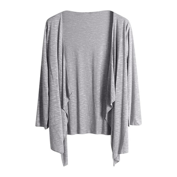Ugoldhm Women Long Sleeves Shrugs Open Front Lightweight Cardigan Irregular Shawl Loose Casual Summer Clothes