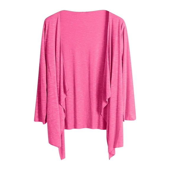 Ugoldhm Women Long Sleeves Shrugs Open Front Lightweight Cardigan Irregular Shawl Loose Casual Summer Clothes
