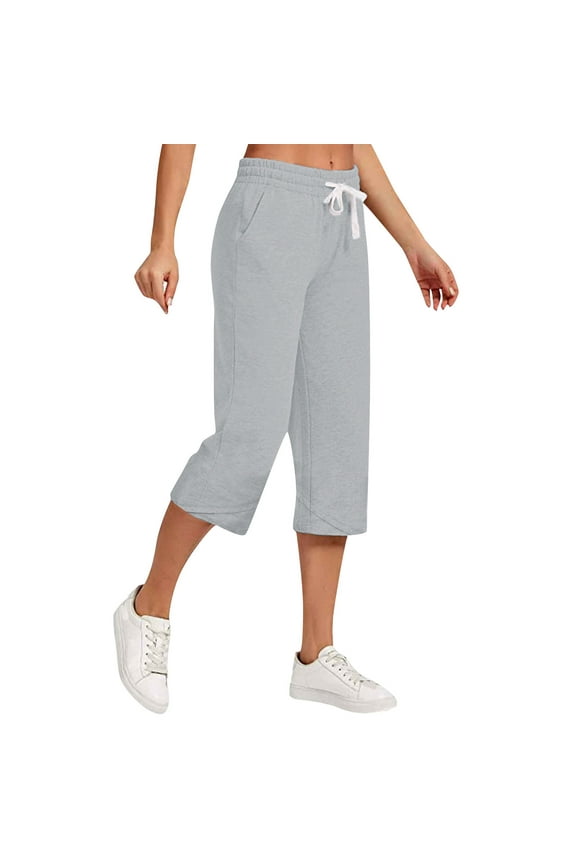 Women'S Casual Pants & Capris - Drawstring Straight Leg with Pockets Jogger Capris for Women