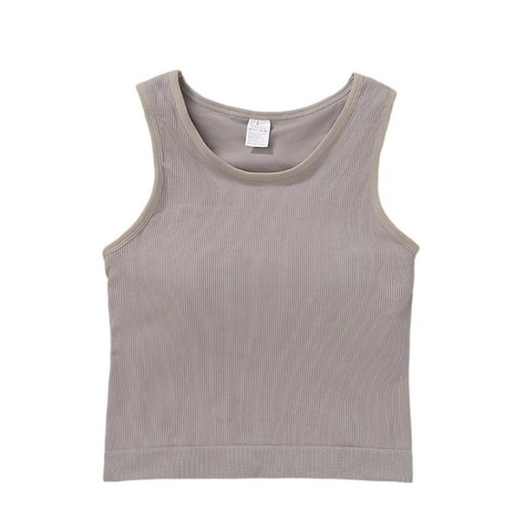 Ugoldhm Women Sleeveless Undershirt Tank Top - Push Up Ribbed Soft Base Layer Shirt Basic Casual Vest
