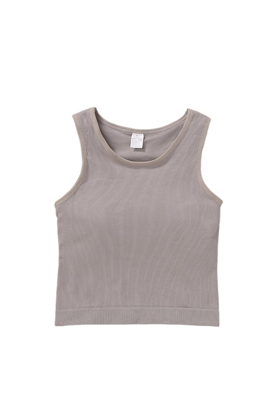 Women Sleeveless Undershirt Tank Top - Push Up Ribbed Soft Base Layer Shirt Basic Casual Vest