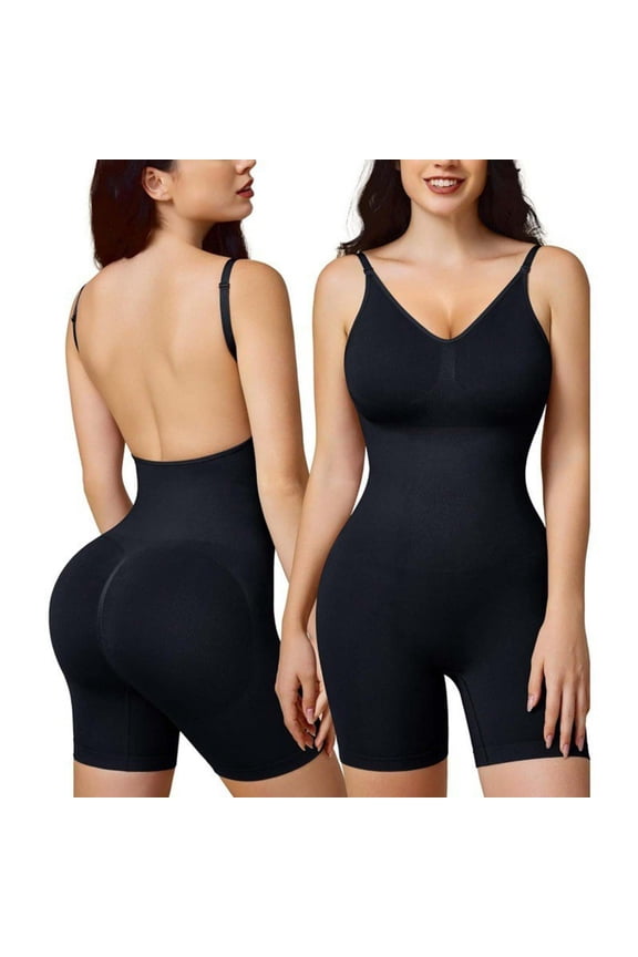 Women's Backless Shapewear Bodysuit - Tummy Control Butt Lift Low Back Slimming Body Shaper