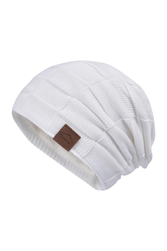Women's Crochet Slouchy Beanie Hat - Soft Lightweight Stretch Cutout Skull Cap for Winter Warm