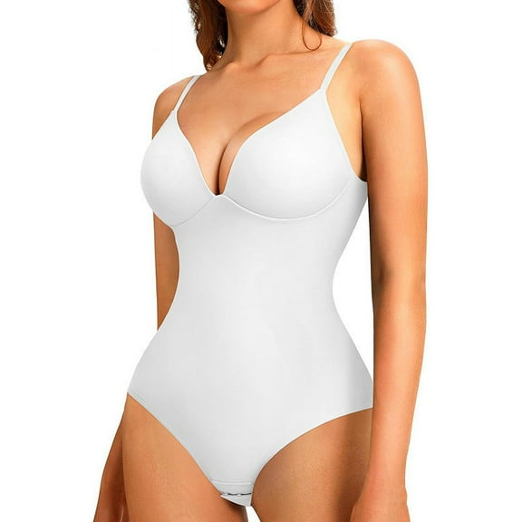 Ugoldhm Women's Deep V Neck Shapewear Bodysuit - Tummy Control Butt Lift Corset Body Shaper